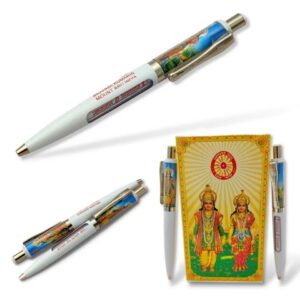 Pen with Laxmi Narayan Photo (Hindi & English)