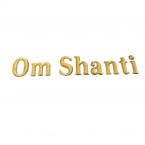 ✨ Divine Om Shanti Gold Emboss Sticker – Spiritual Blessings