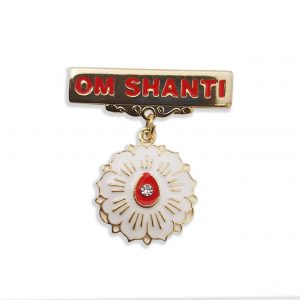 ✨ Shiv Baba White Flower Badge – Symbol of Purity